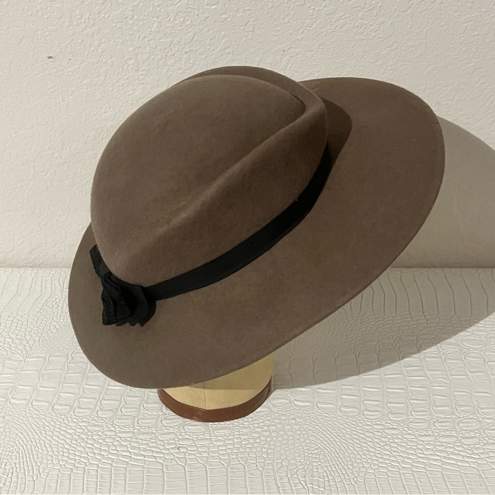 Vintage Brown Hat with Black Accent